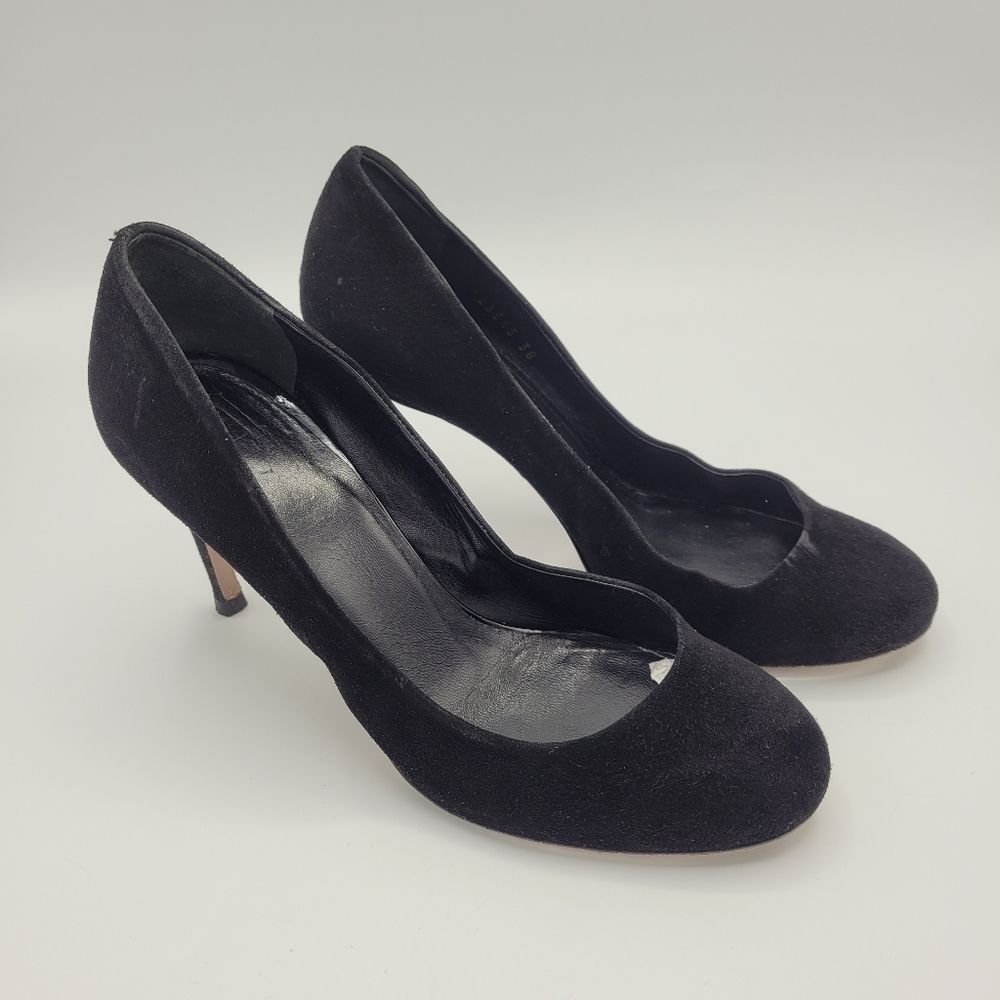 Gucci Suede Classic Stilleto Pump Black Leather 38 - Picture 2 of 9